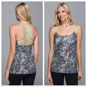 Lululemon Dancing Warrior Floral Sprint Tank Size 4 NWOT